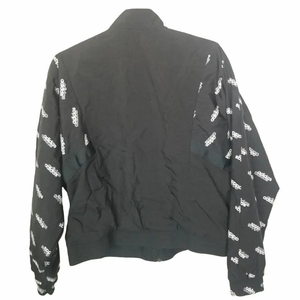 Adidas Womens Full Zip Track Jacket Size M Sporty Athletic Activewear Wicking